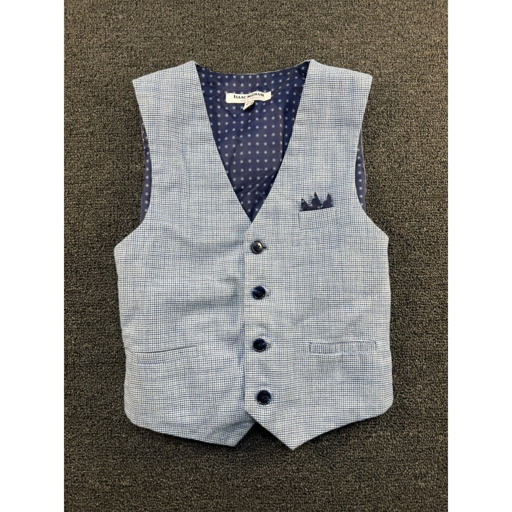 Isaac Mizrahi Blue Button Front Vest Size 7